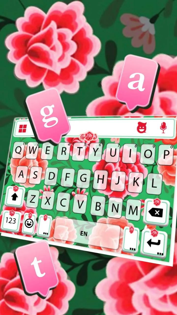 Folk Flower Pattern Keyboard T | Indus Appstore | Screenshot