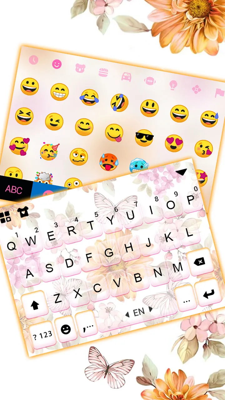 Flower Butterfly Keyboard Back | Indus Appstore | Screenshot