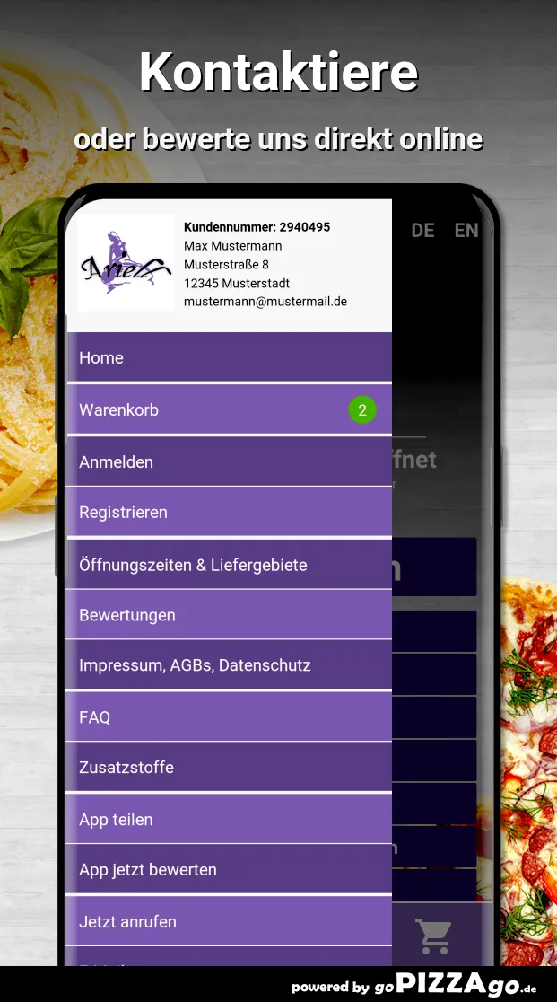 Ariell Pizza Service Stuttgart | Indus Appstore | Screenshot