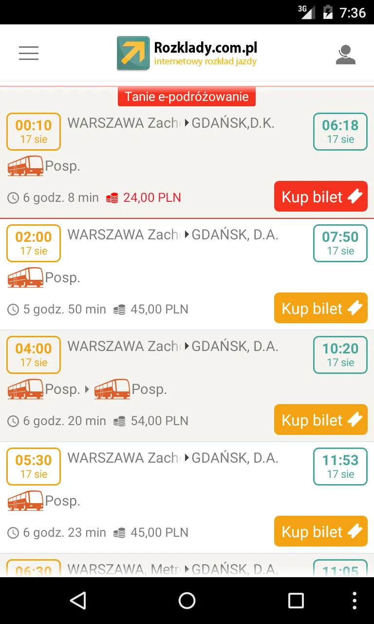 Rozkłady Jazdy, Bilety Online | Indus Appstore | Screenshot