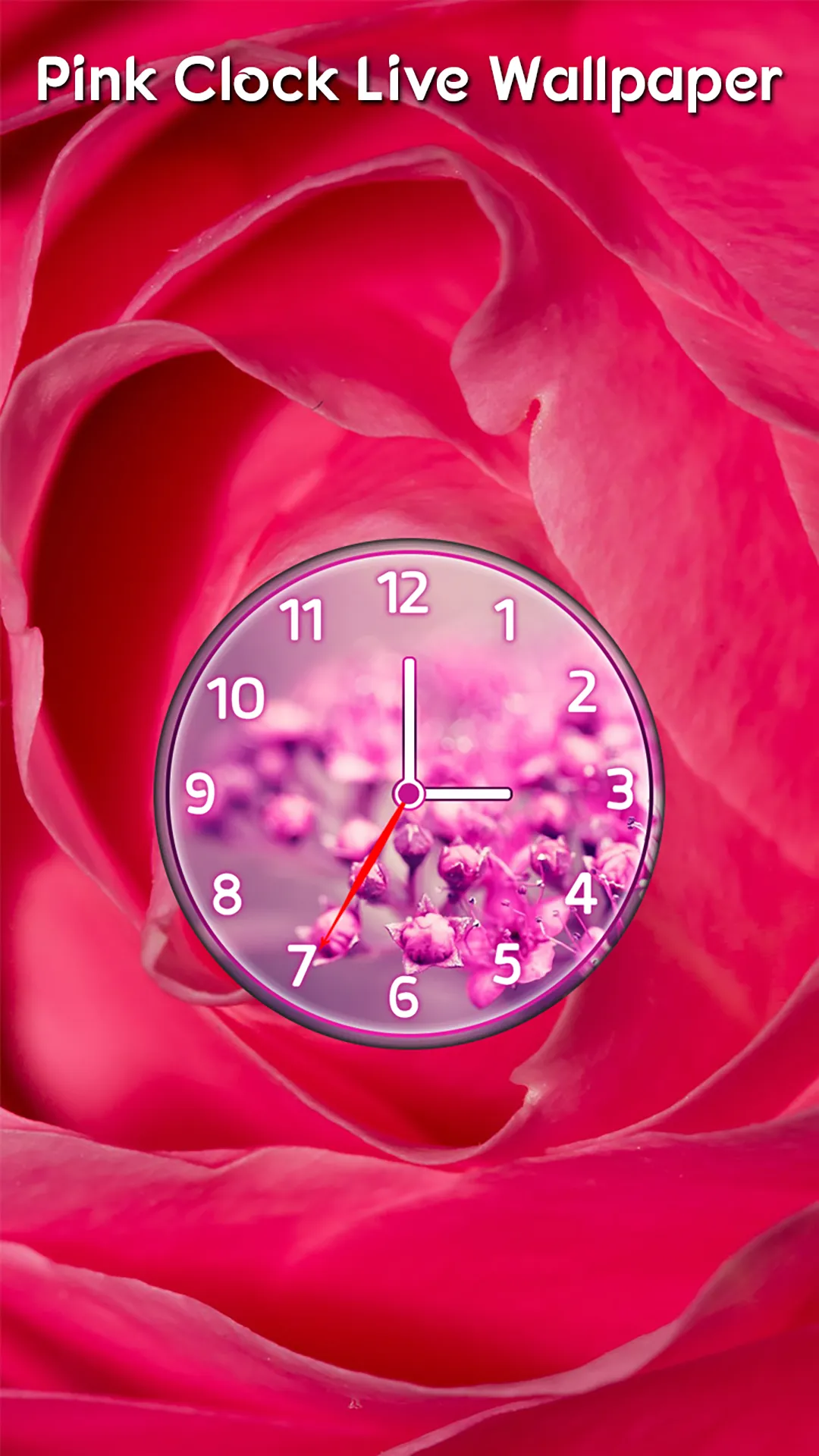 Pink Clock Live Wallpaper | Indus Appstore | Screenshot