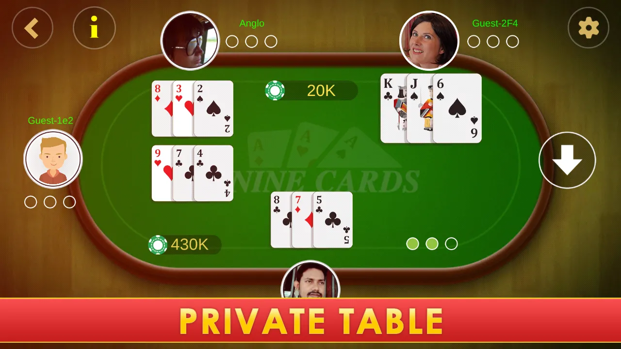 Nine Card Brag - Kitti | Indus Appstore | Screenshot