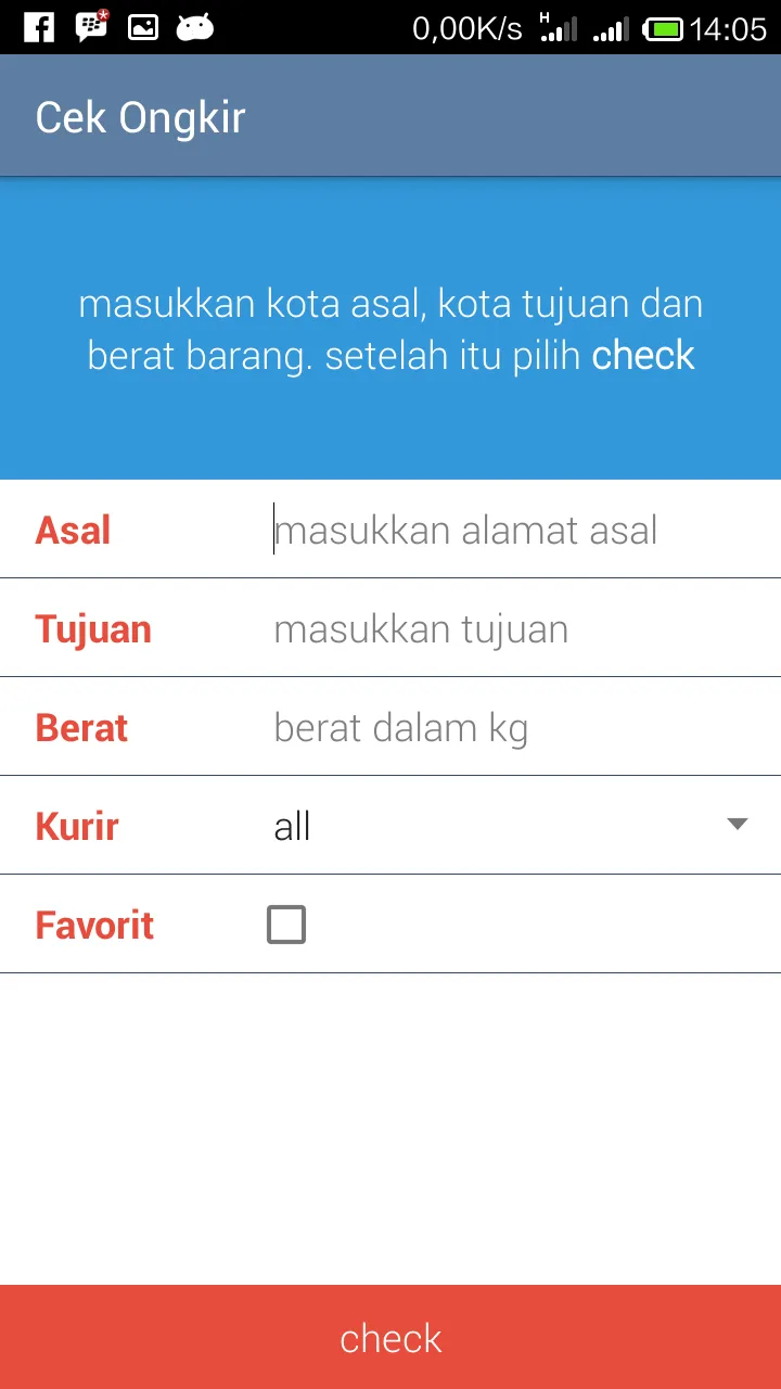 Ongkos Kirim Lengkap | Indus Appstore | Screenshot