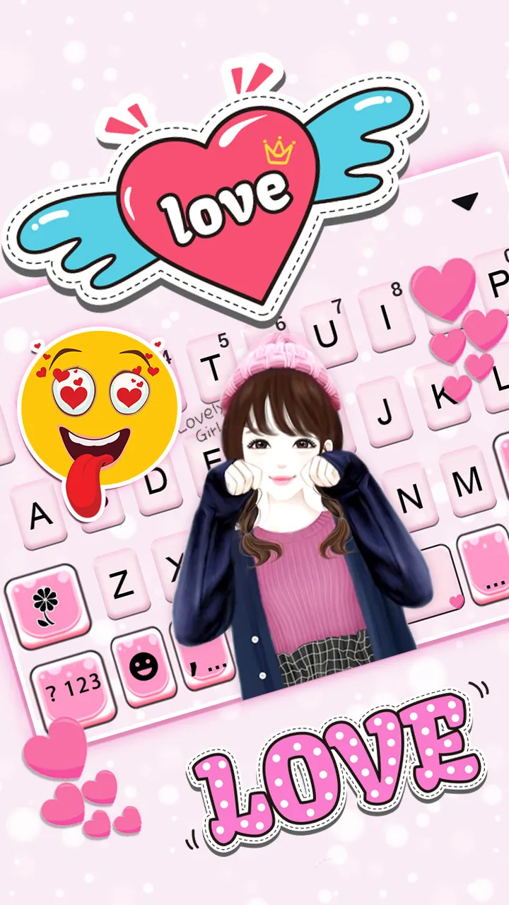 Lovely Cute Girl Keyboard Back | Indus Appstore | Screenshot