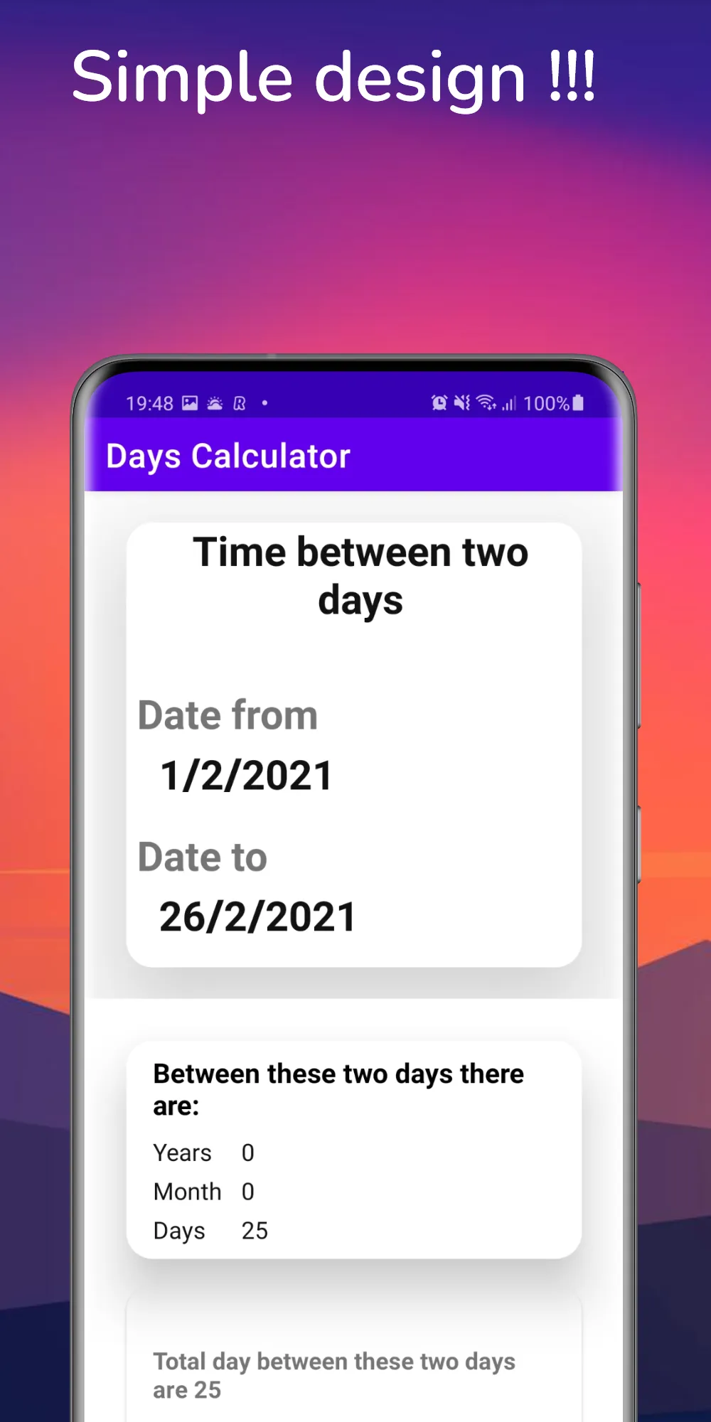 ByteMaster: Days calculator | Indus Appstore | Screenshot