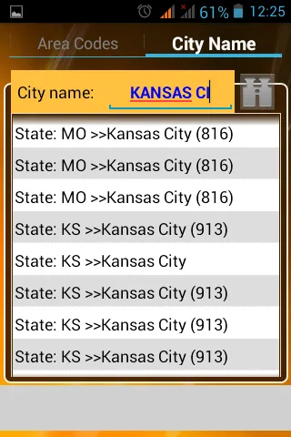 USA AREA CODES | Indus Appstore | Screenshot