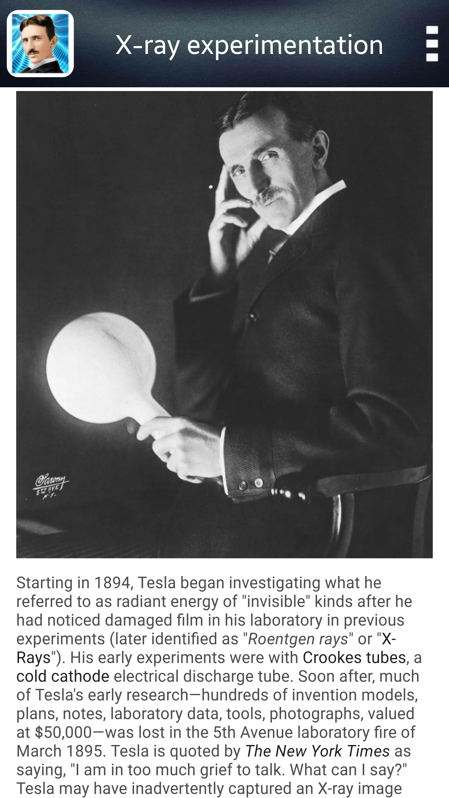 Nikola Tesla Inventions | Indus Appstore | Screenshot