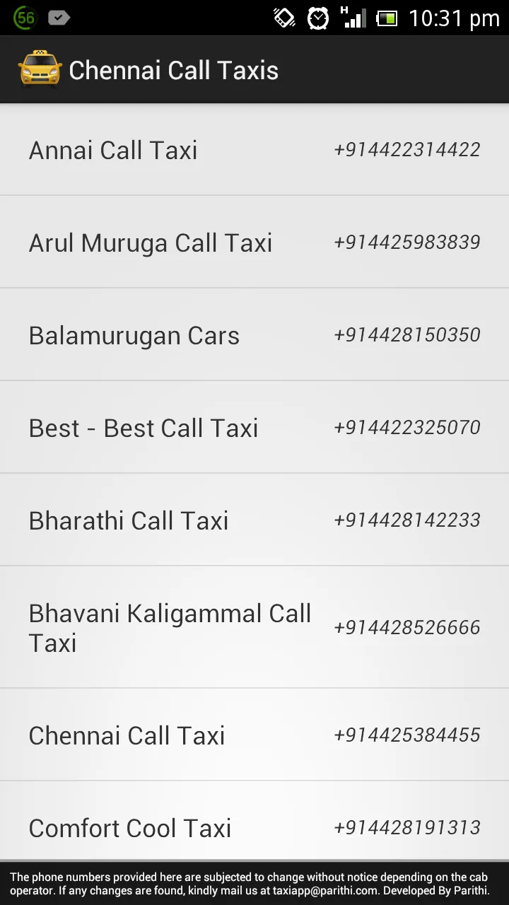 Chennai Call Taxis | Indus Appstore | Screenshot