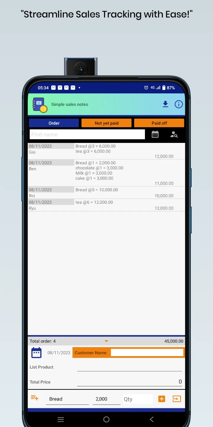 Simple Sales Notes | Indus Appstore | Screenshot