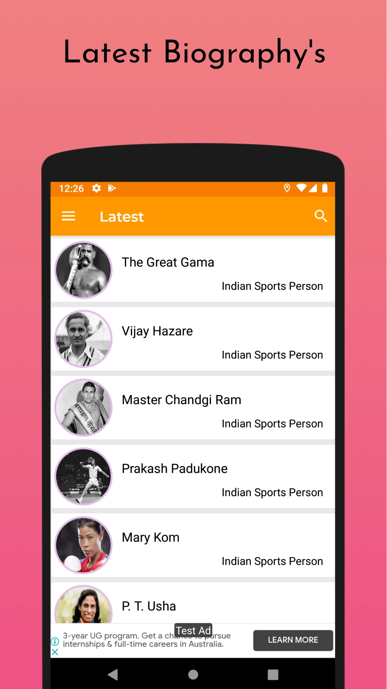 Biography of Famous Persons | Indus Appstore | Screenshot