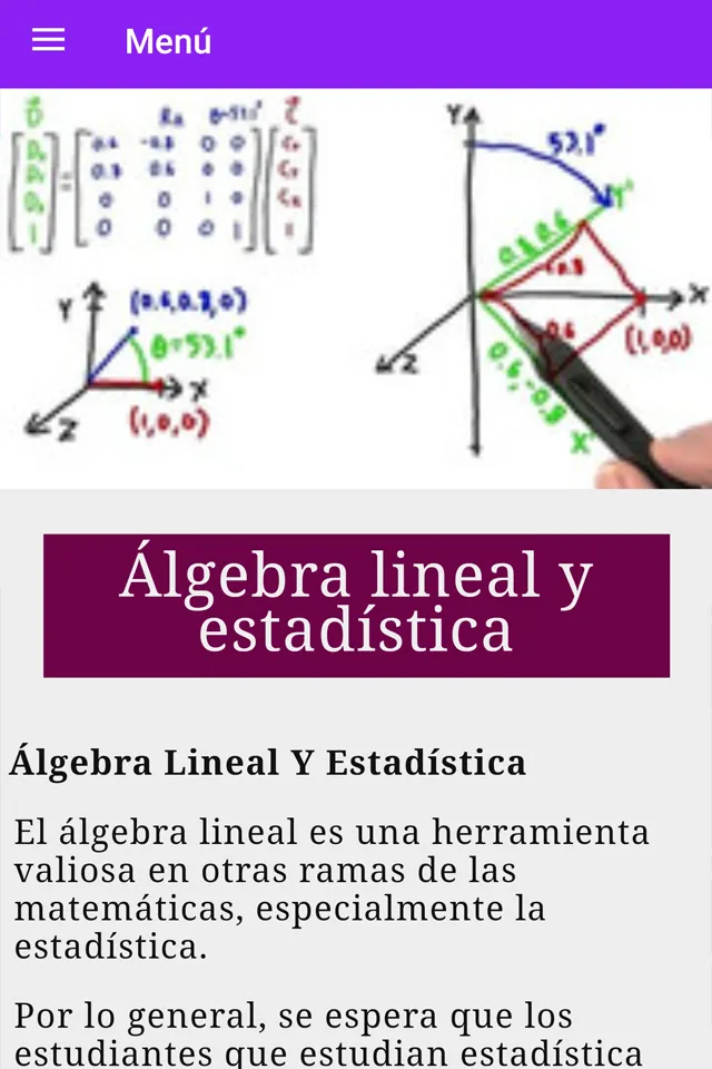 Aprender álgebra lineal | Indus Appstore | Screenshot