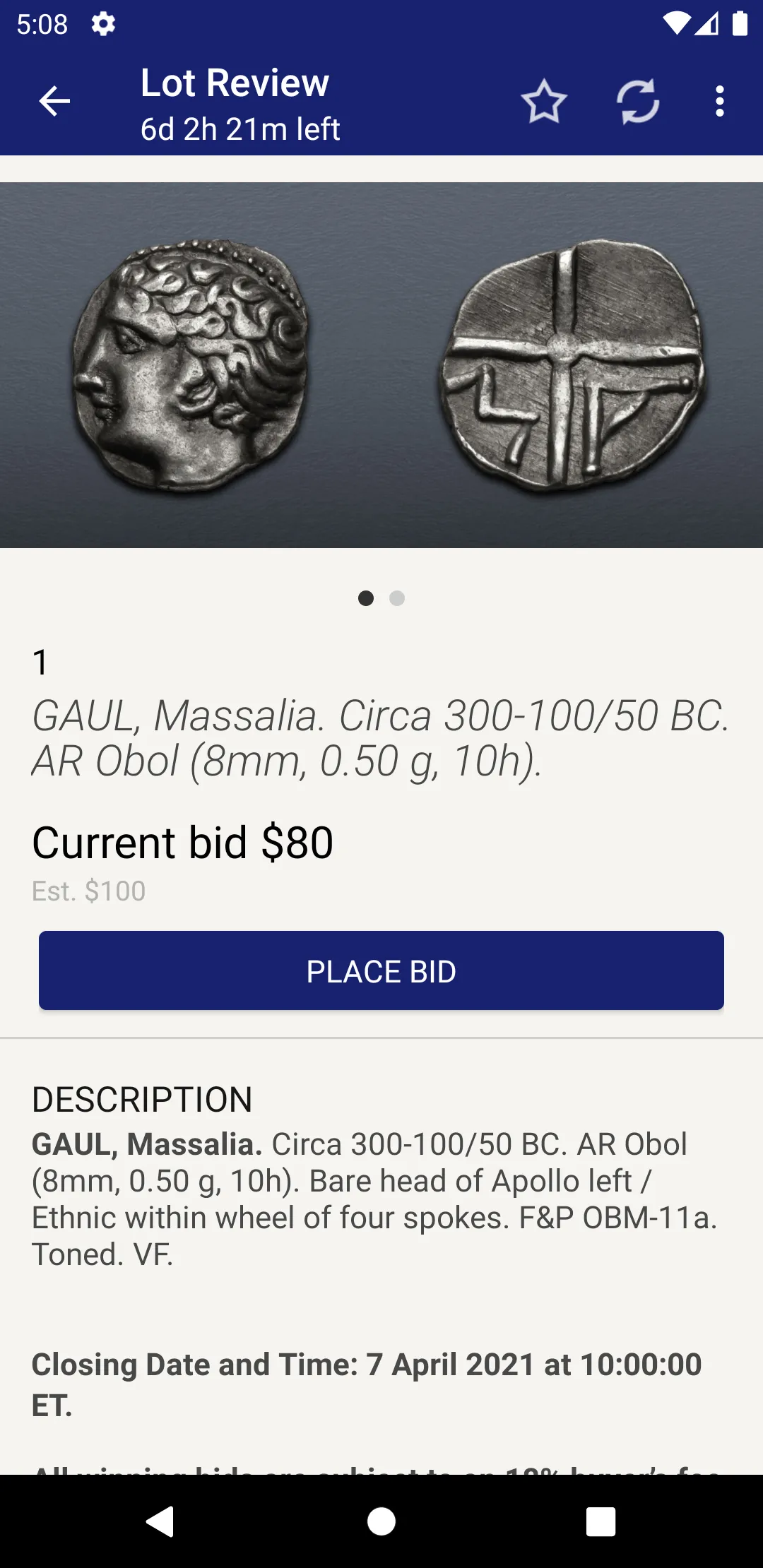 Classical Numismatic Group | Indus Appstore | Screenshot