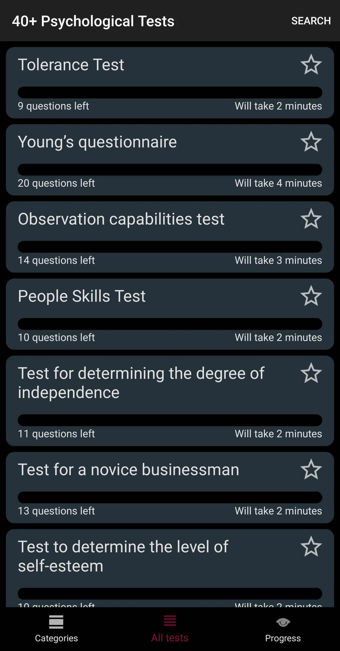 40+ Psychological Tests | Indus Appstore | Screenshot