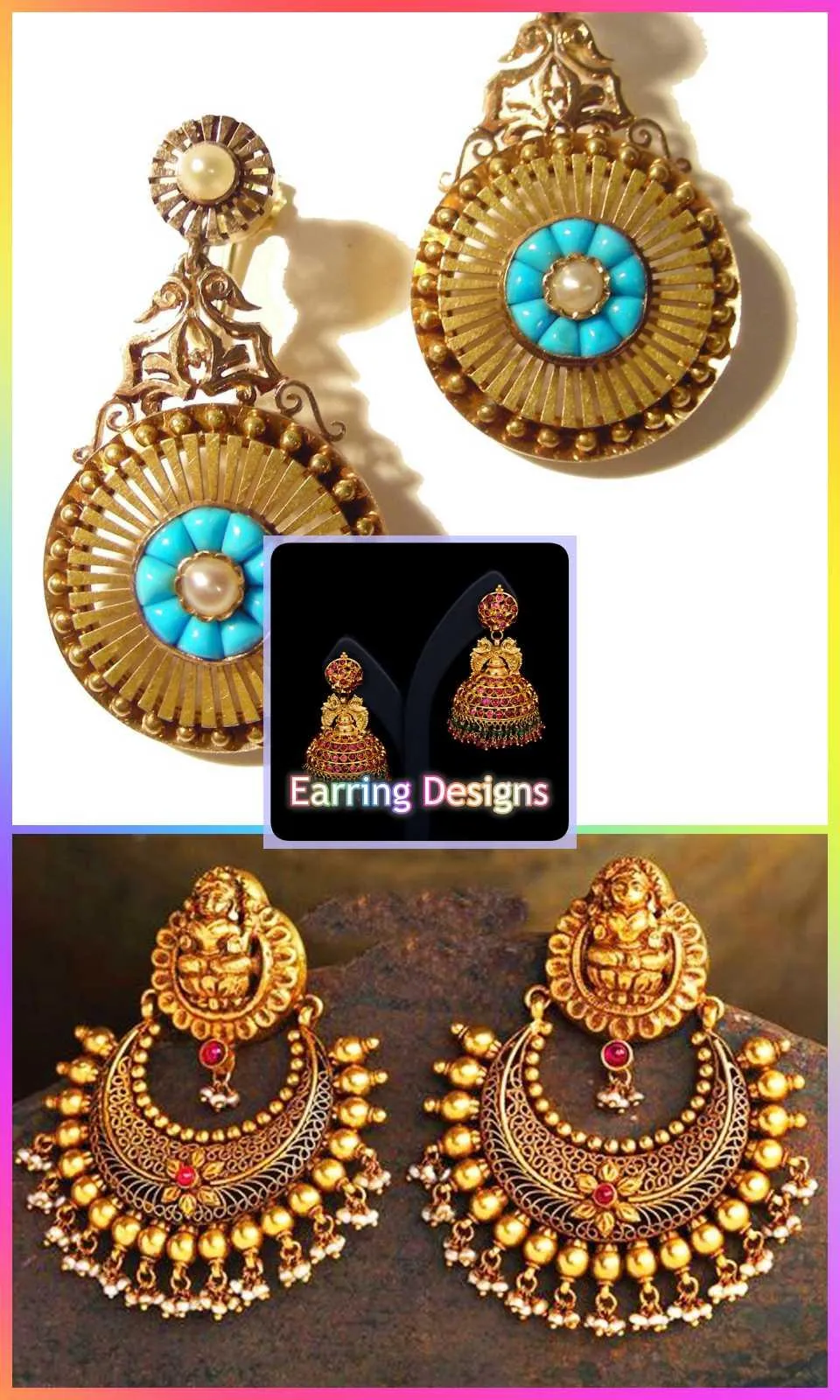 Earring Design Pearl Gold | Indus Appstore | Screenshot