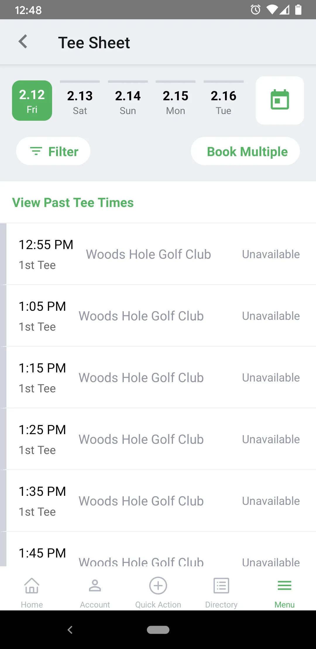 Woods Hole GC App | Indus Appstore | Screenshot