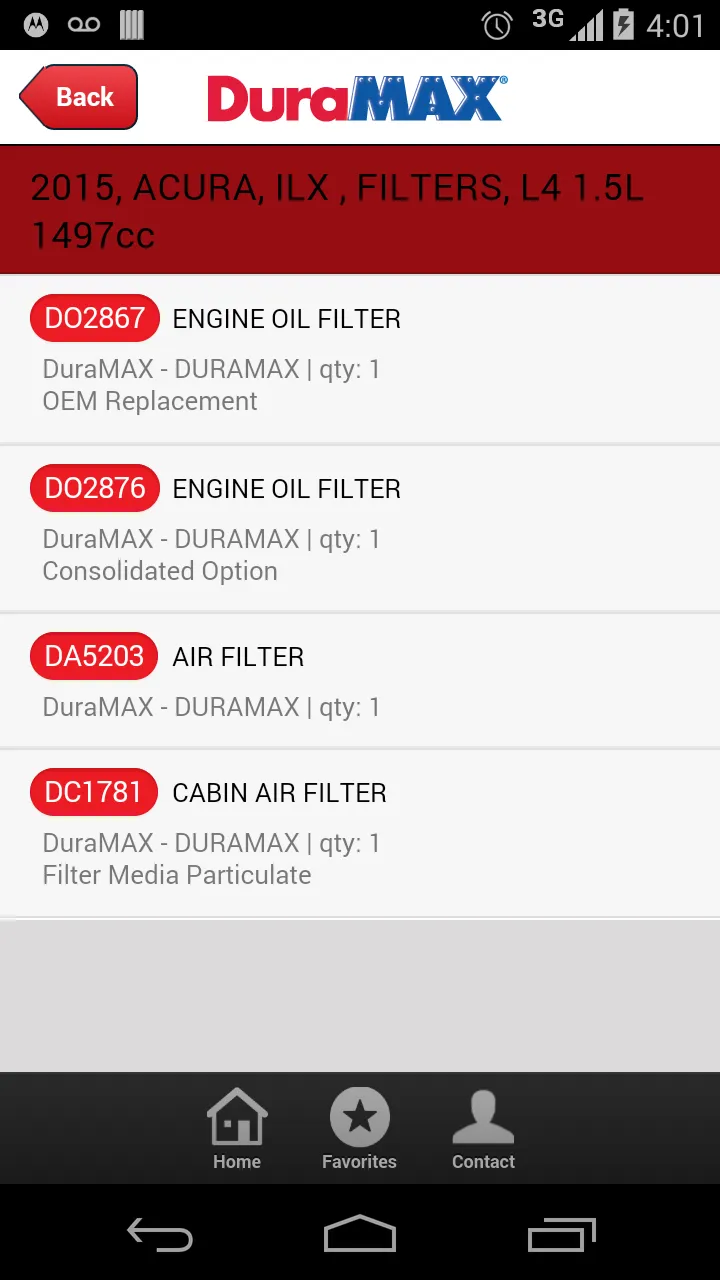 Duramax Filter & Wiper Lookup | Indus Appstore | Screenshot