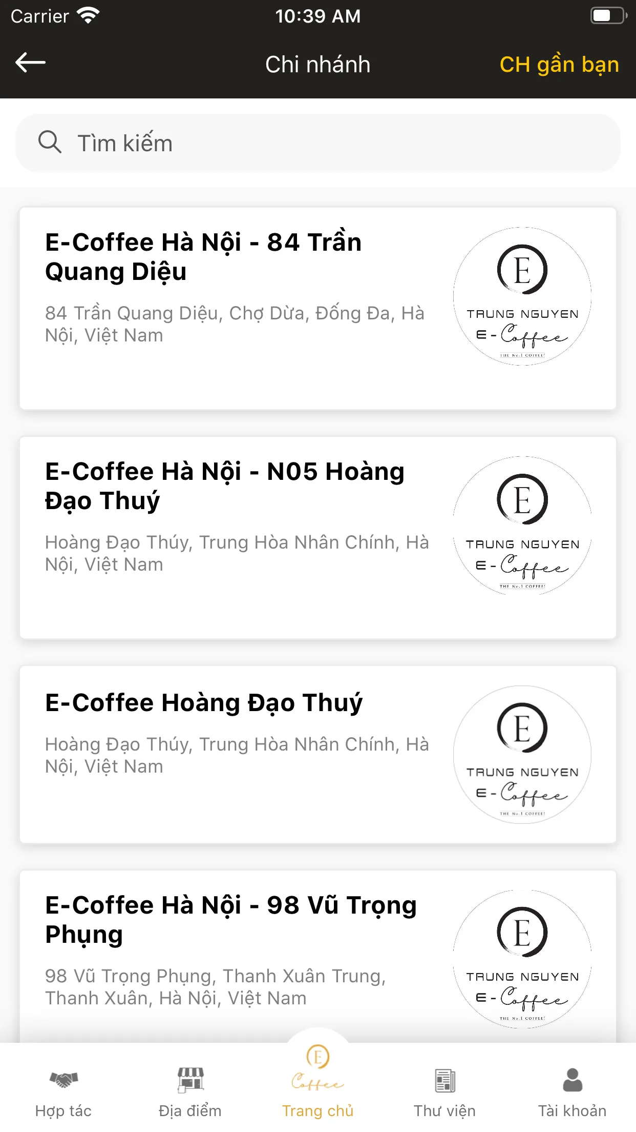 Trung Nguyên E-Coffee | Indus Appstore | Screenshot