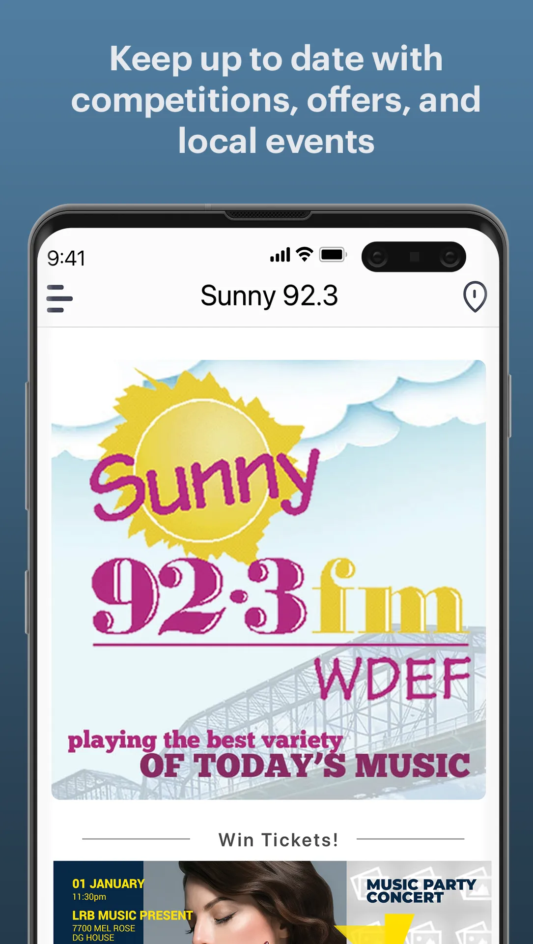 Sunny 92.3 | Indus Appstore | Screenshot