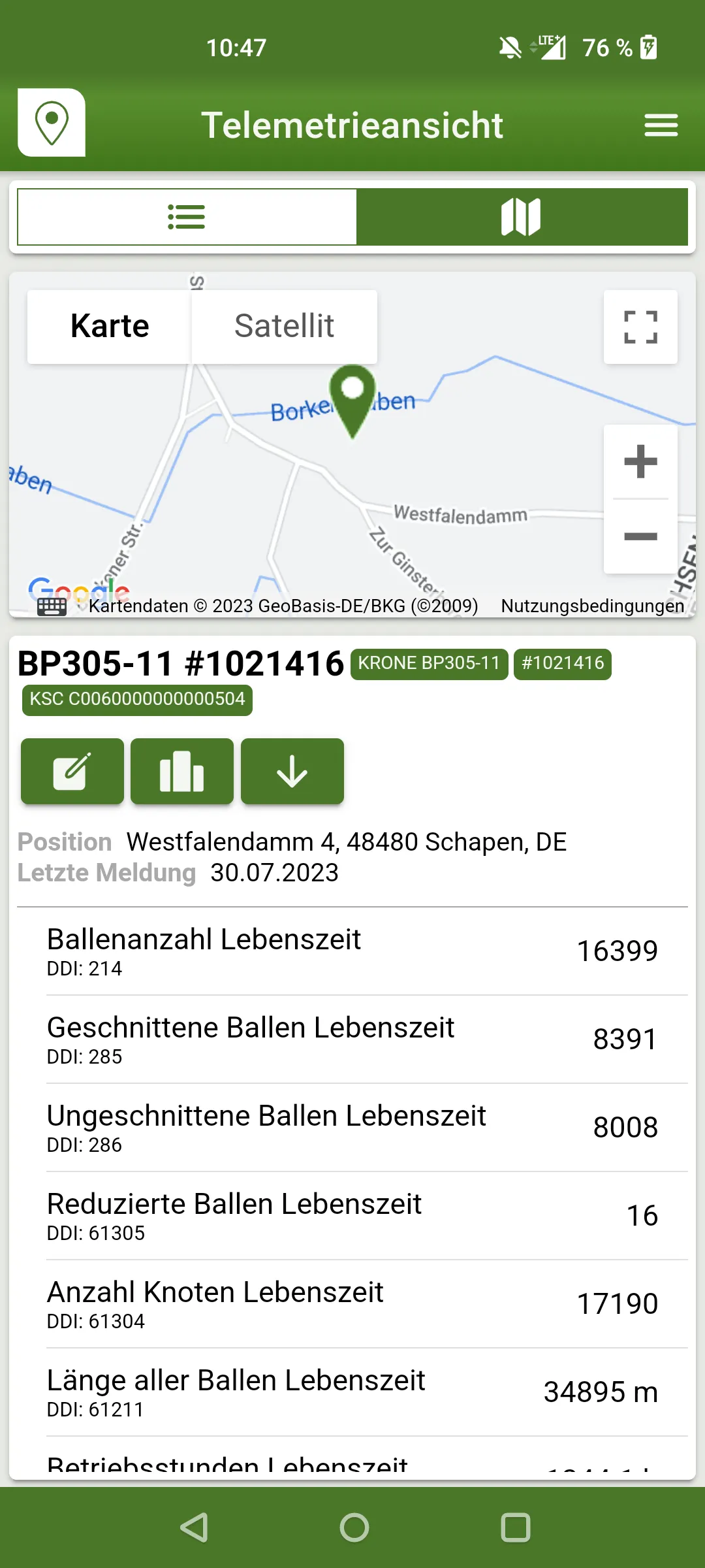 KRONE SmartTelematics | Indus Appstore | Screenshot