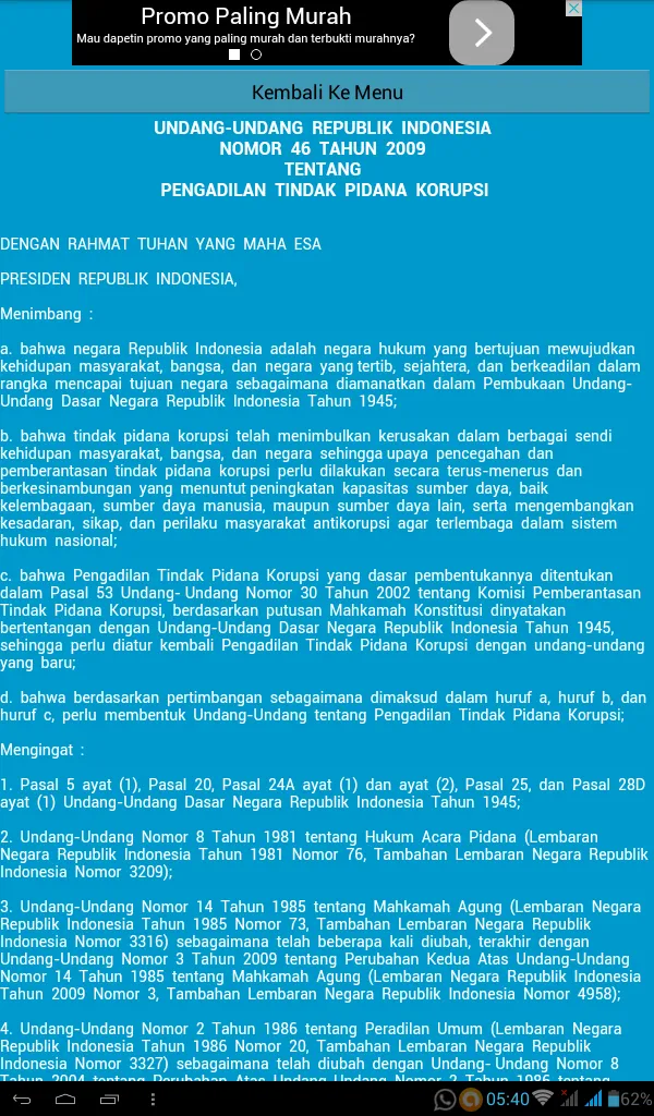 UU Pengadilan Pidana Korupsi | Indus Appstore | Screenshot