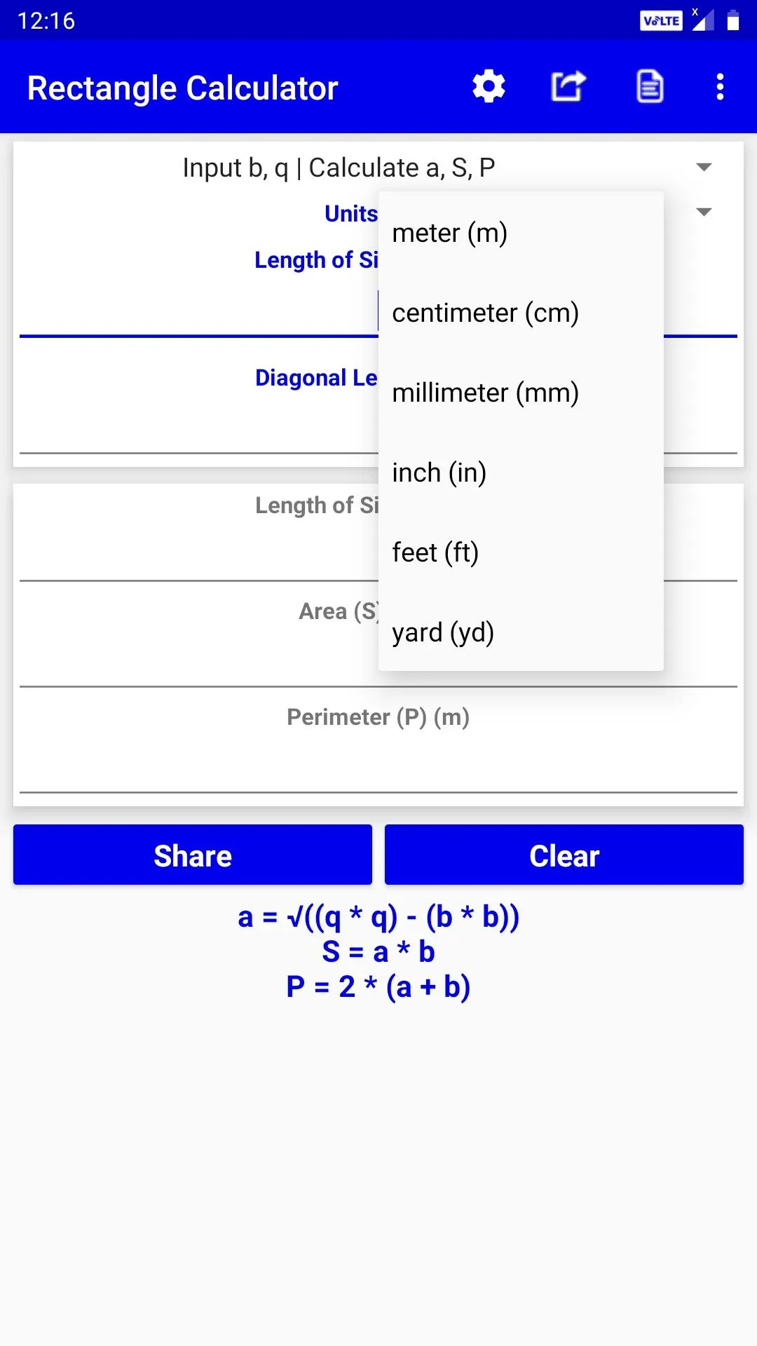 Rectangle Calculator | Indus Appstore | Screenshot