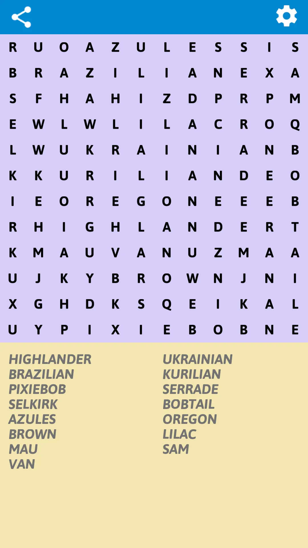 Cats Word Search | Indus Appstore | Screenshot