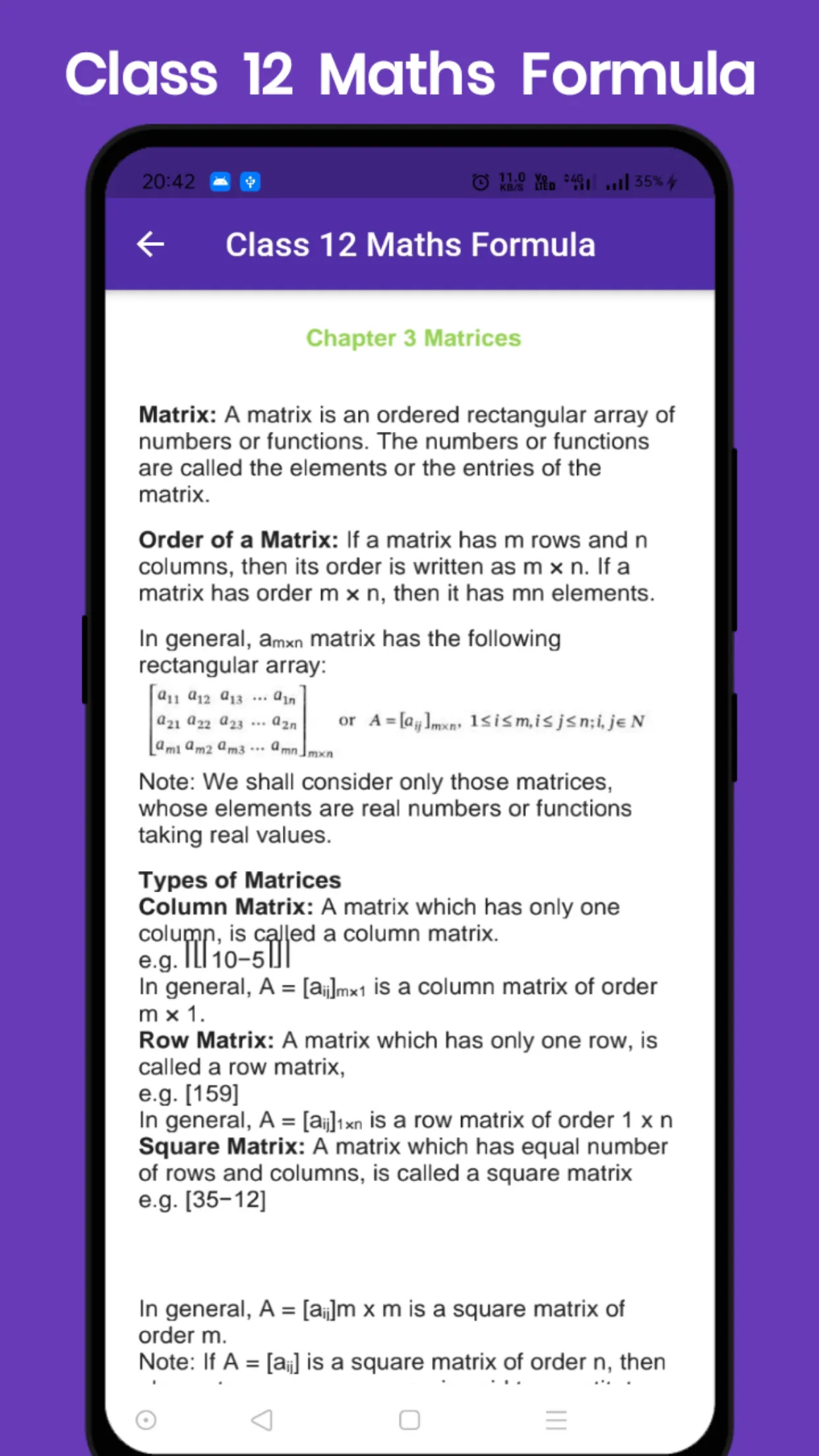 Class 12 Maths Formula | Indus Appstore | Screenshot