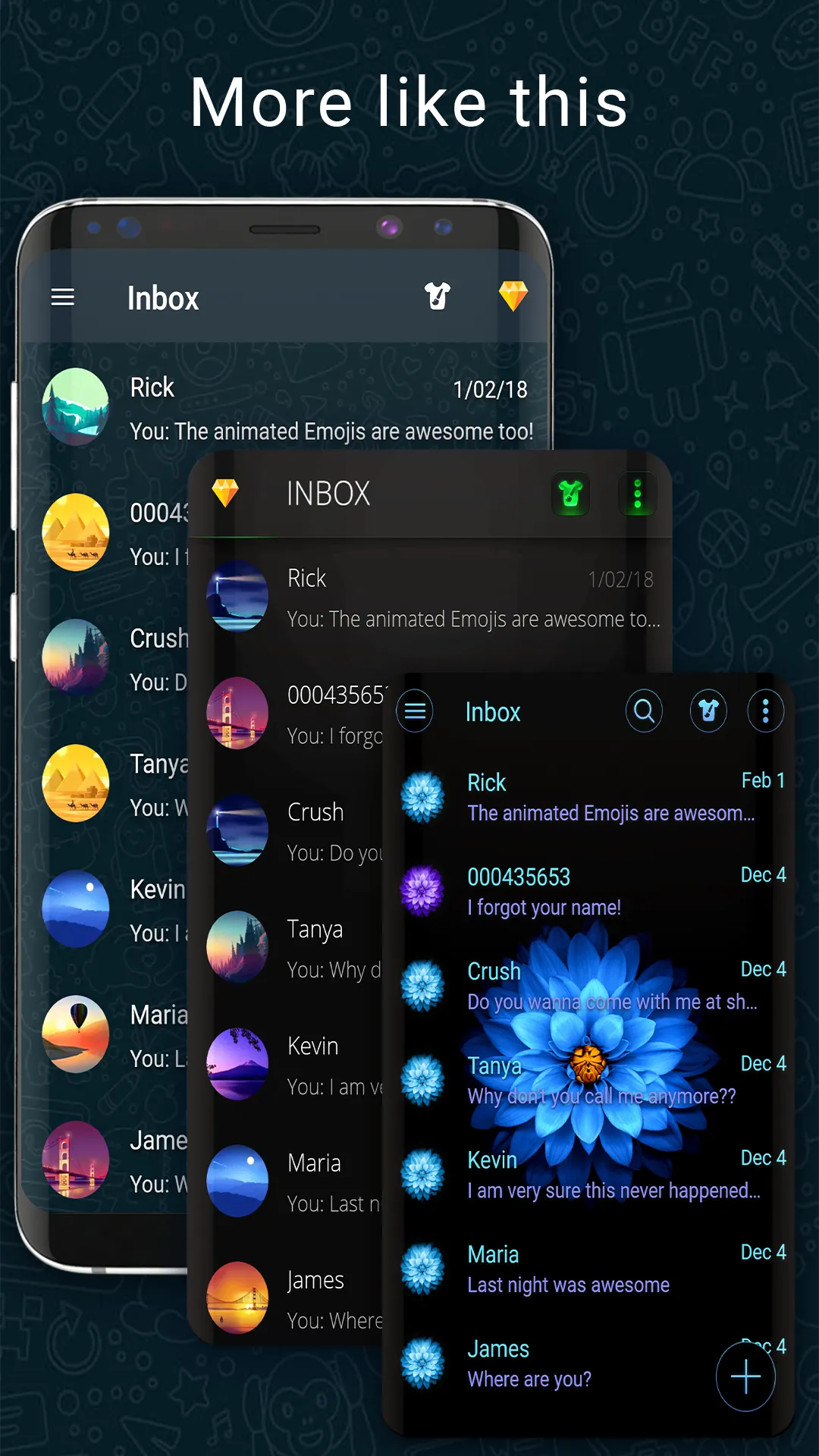 Dark SMS Messenger Theme | Indus Appstore | Screenshot