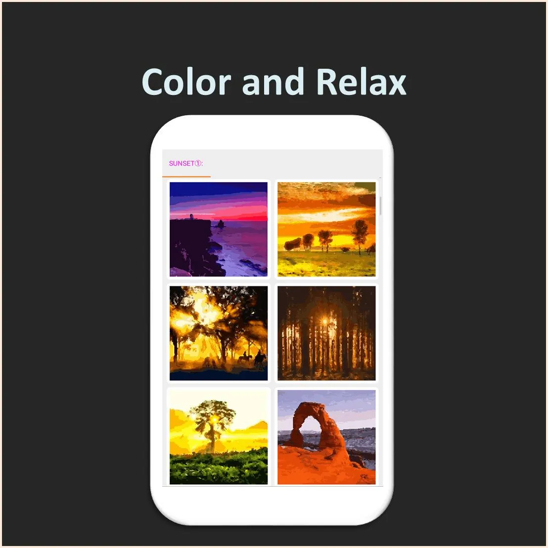 Color by Number - sunset | Indus Appstore | Screenshot