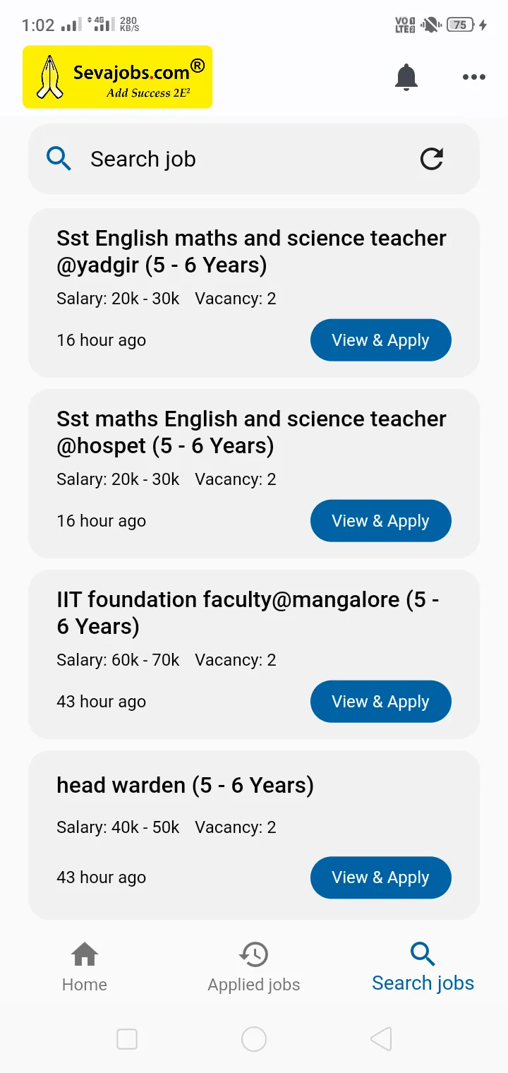 Sevajobs: Job search app | Indus Appstore | Screenshot