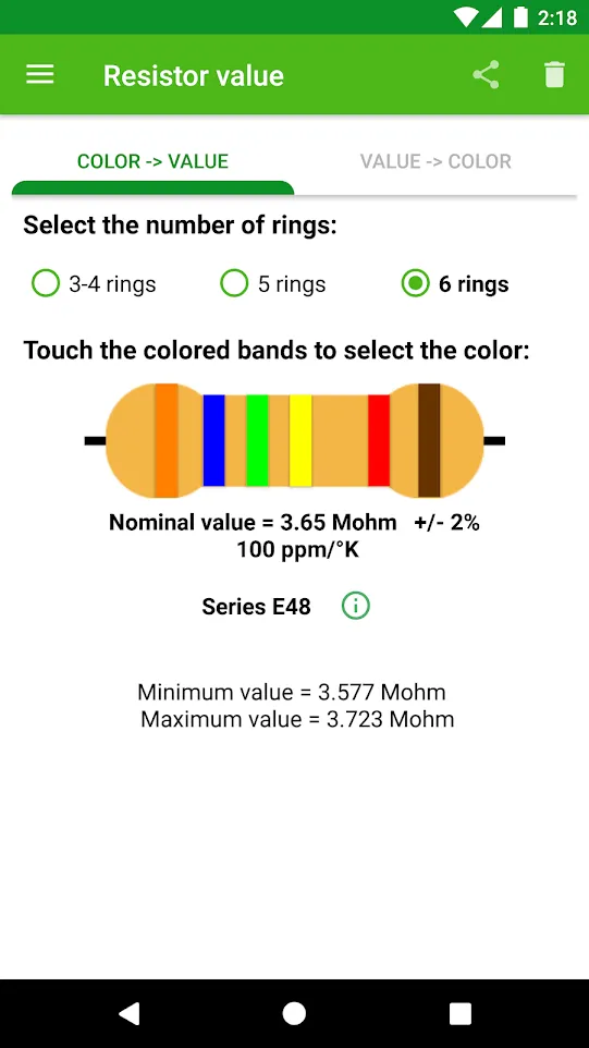 Resistor calculation | Indus Appstore | Screenshot