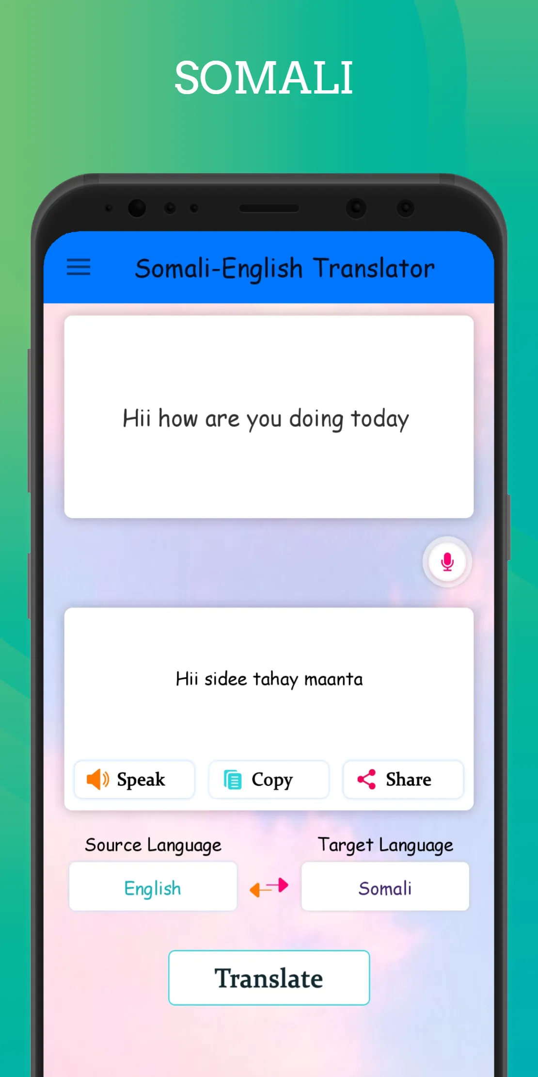 Somali - English Translator | Indus Appstore | Screenshot