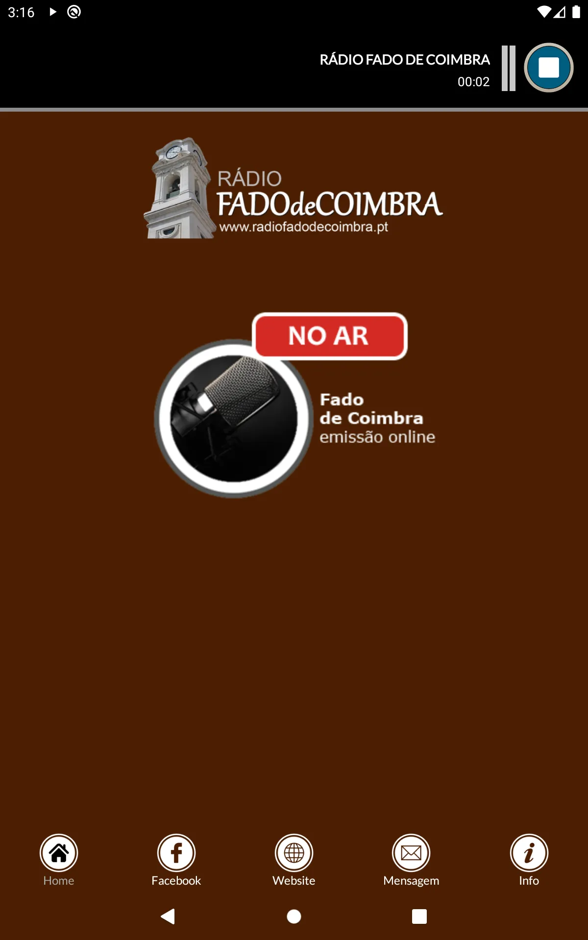 Rádio Fado de Coimbra | Indus Appstore | Screenshot