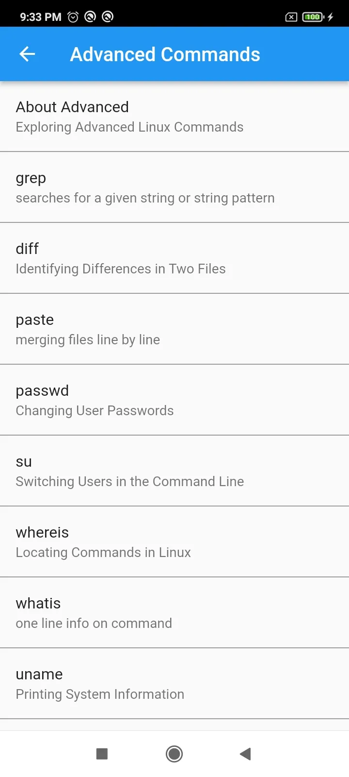 Linux Commands | Indus Appstore | Screenshot