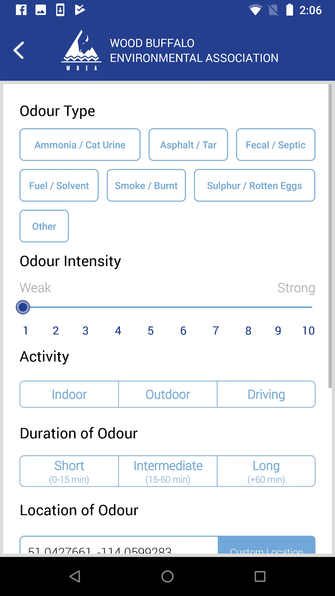 COMP Odour Survey | Indus Appstore | Screenshot