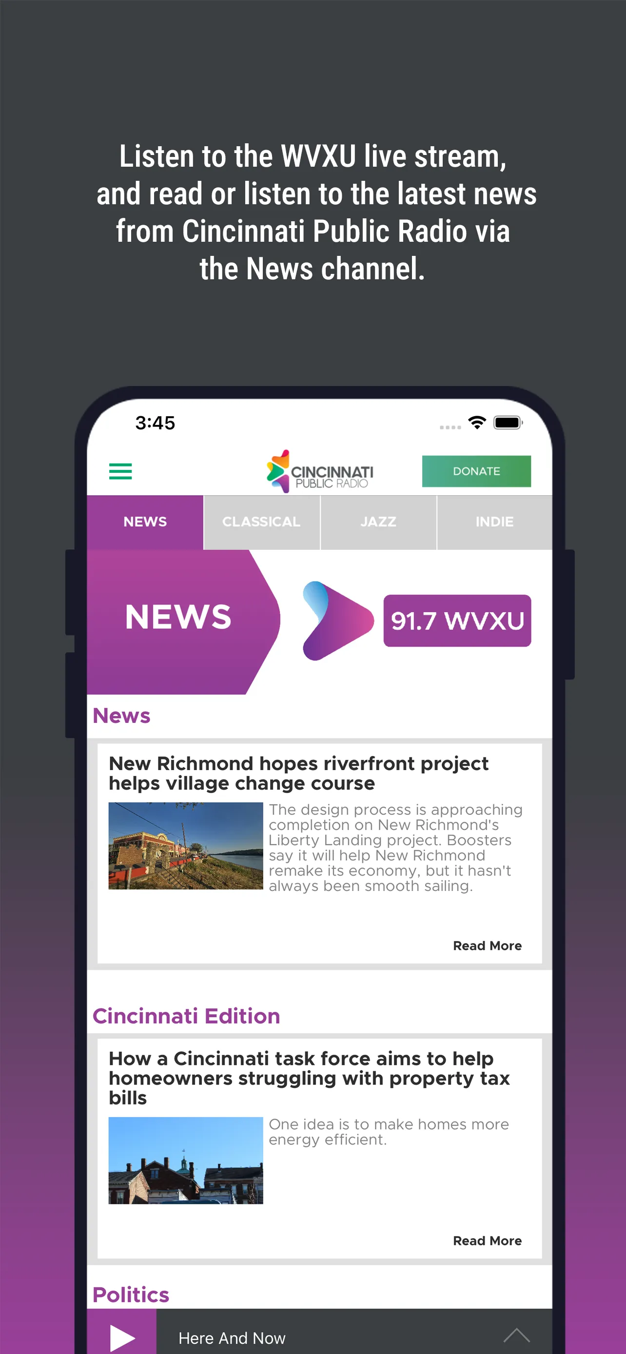 Cincinnati Public Radio | Indus Appstore | Screenshot