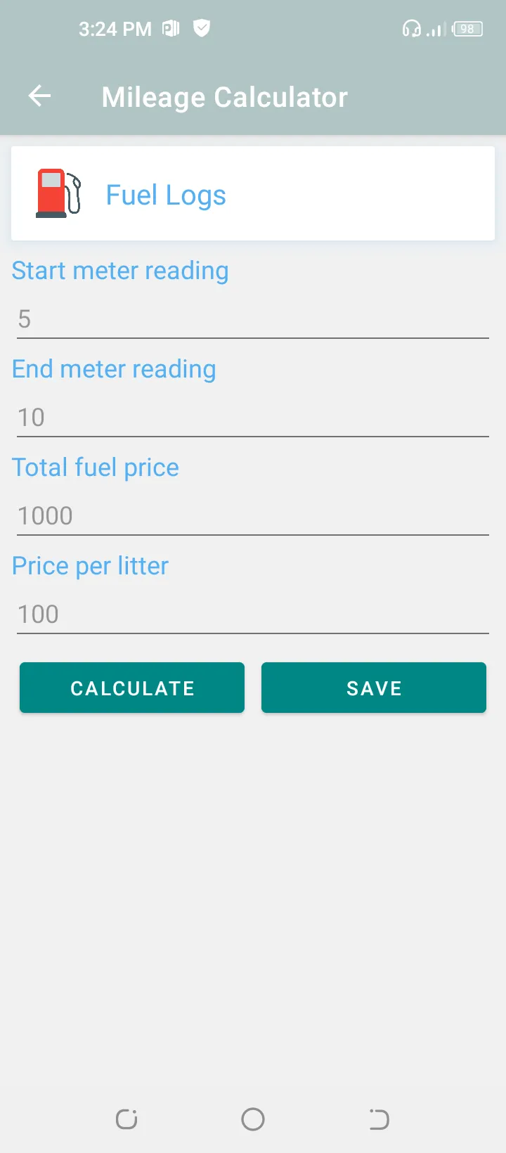 Mileage calculator-expense log | Indus Appstore | Screenshot