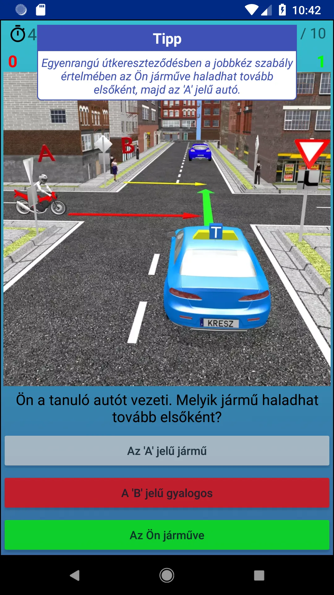 Kresz Szituációs Kvíz | Indus Appstore | Screenshot