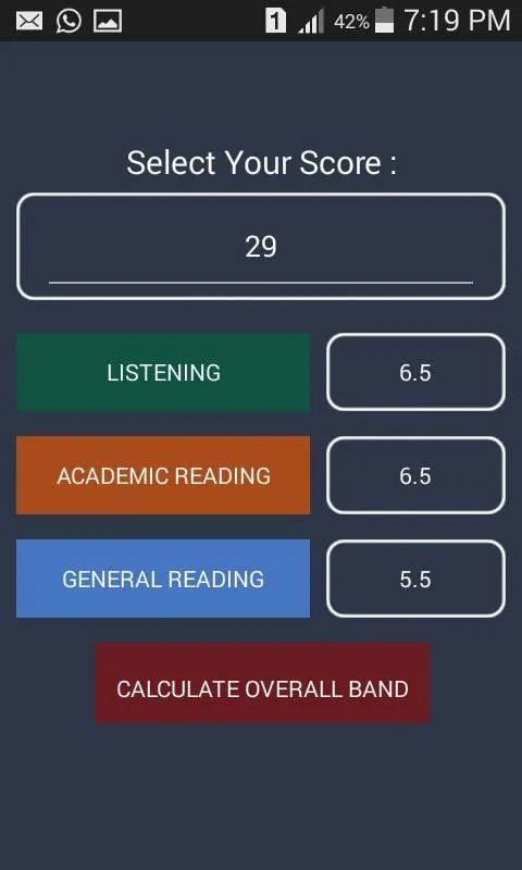 IELTS Band Score Calculator | Indus Appstore | Screenshot