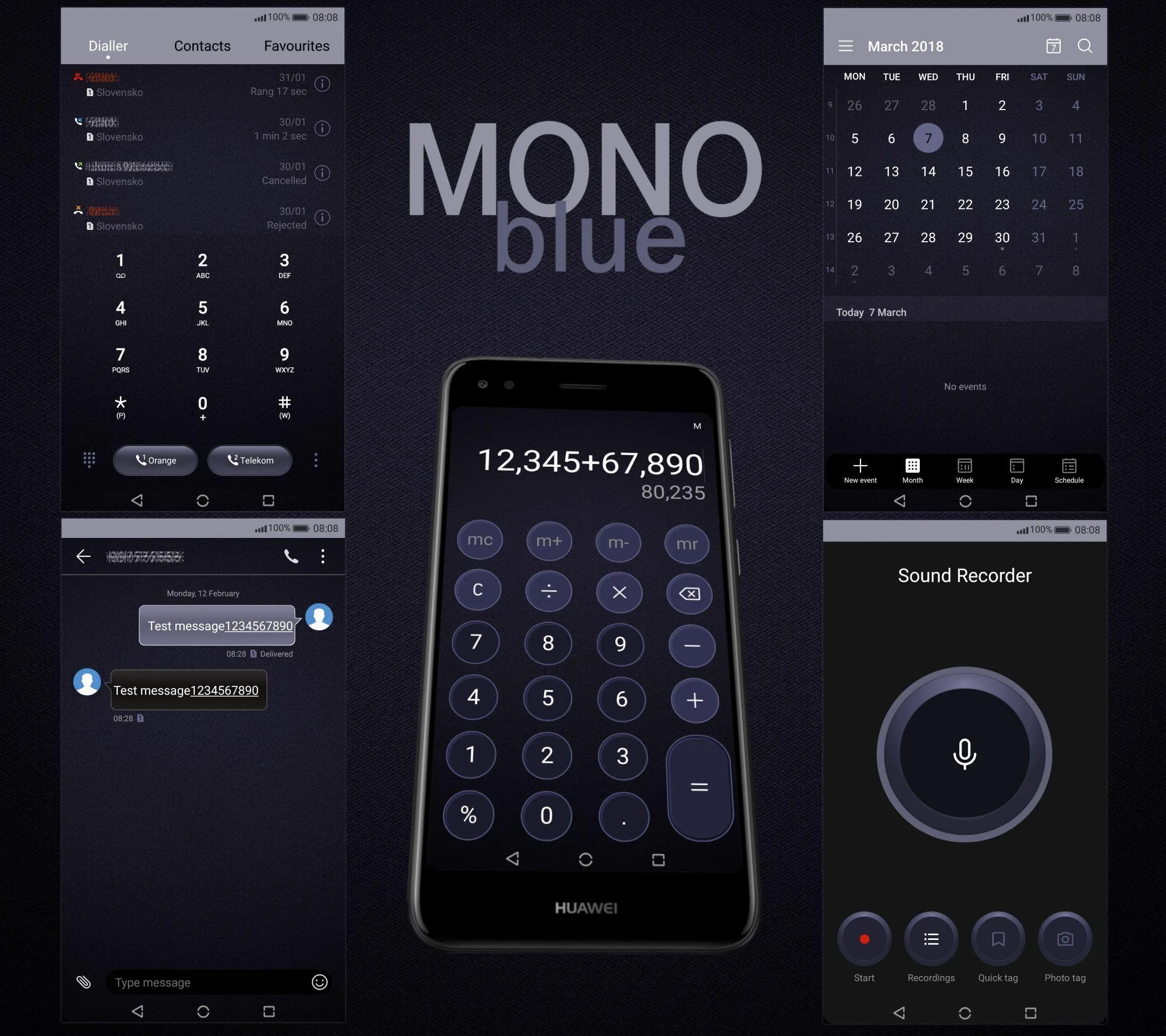 [EMUI 5/8]Mono Blue Theme | Indus Appstore | Screenshot