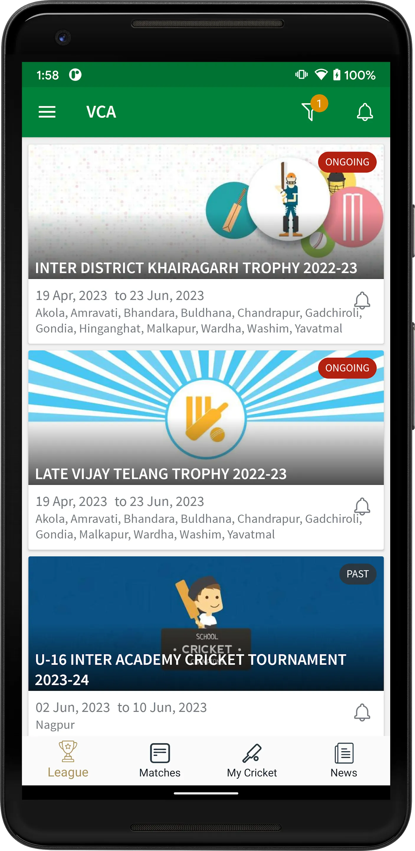 Vidarbha Cricket Association | Indus Appstore | Screenshot