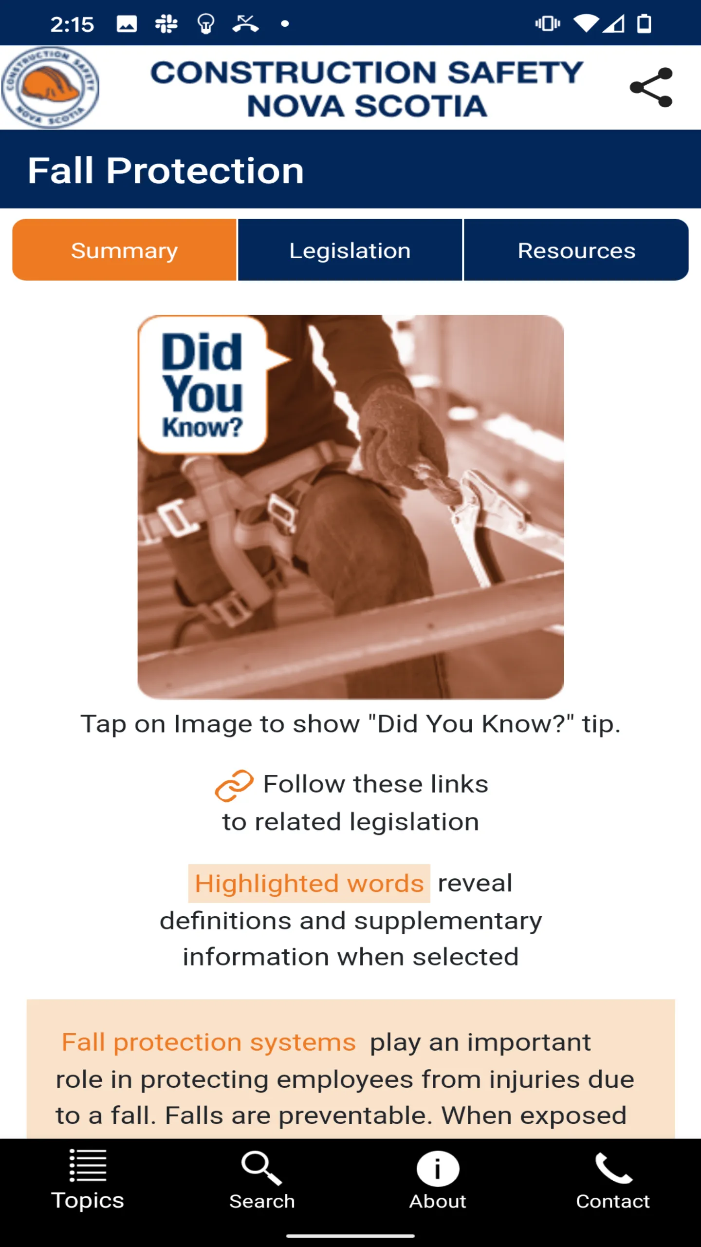 CSNS Guide to OHS Legislation | Indus Appstore | Screenshot