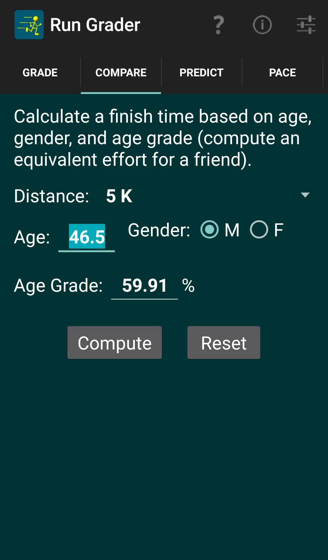 Run Grader: Age-Grading + | Indus Appstore | Screenshot