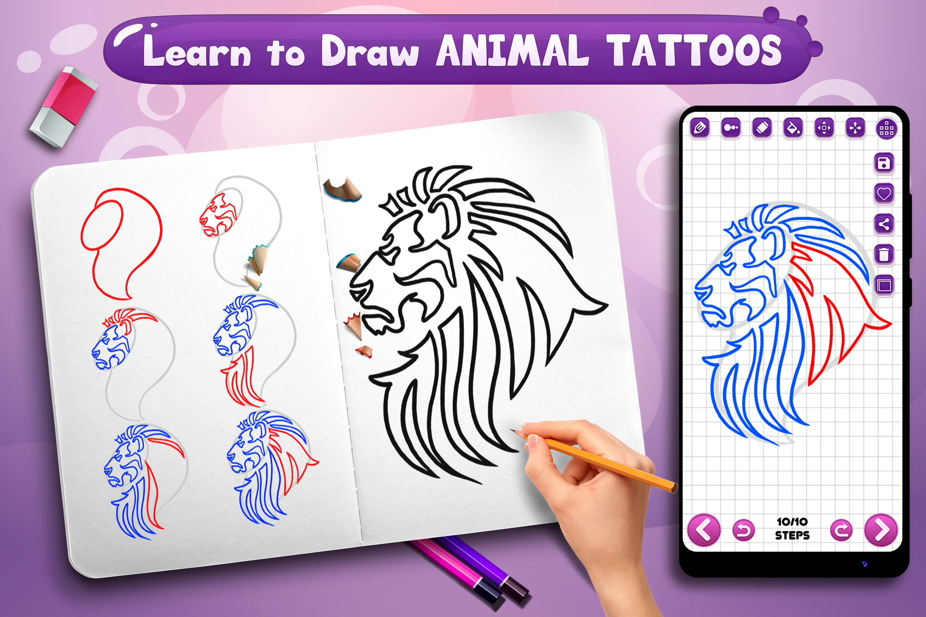 Learn to Draw Animal Tattoos | Indus Appstore | Screenshot