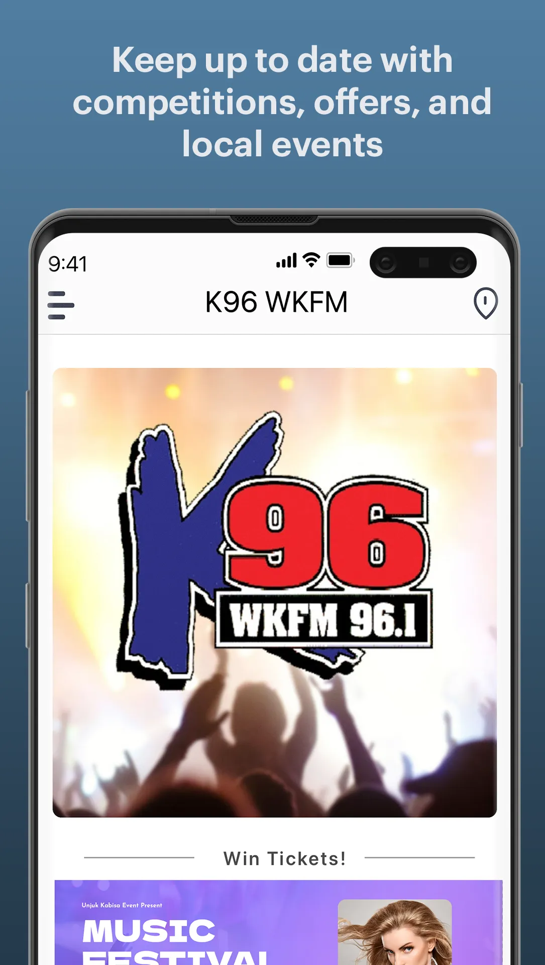 K96 WKFM | Indus Appstore | Screenshot