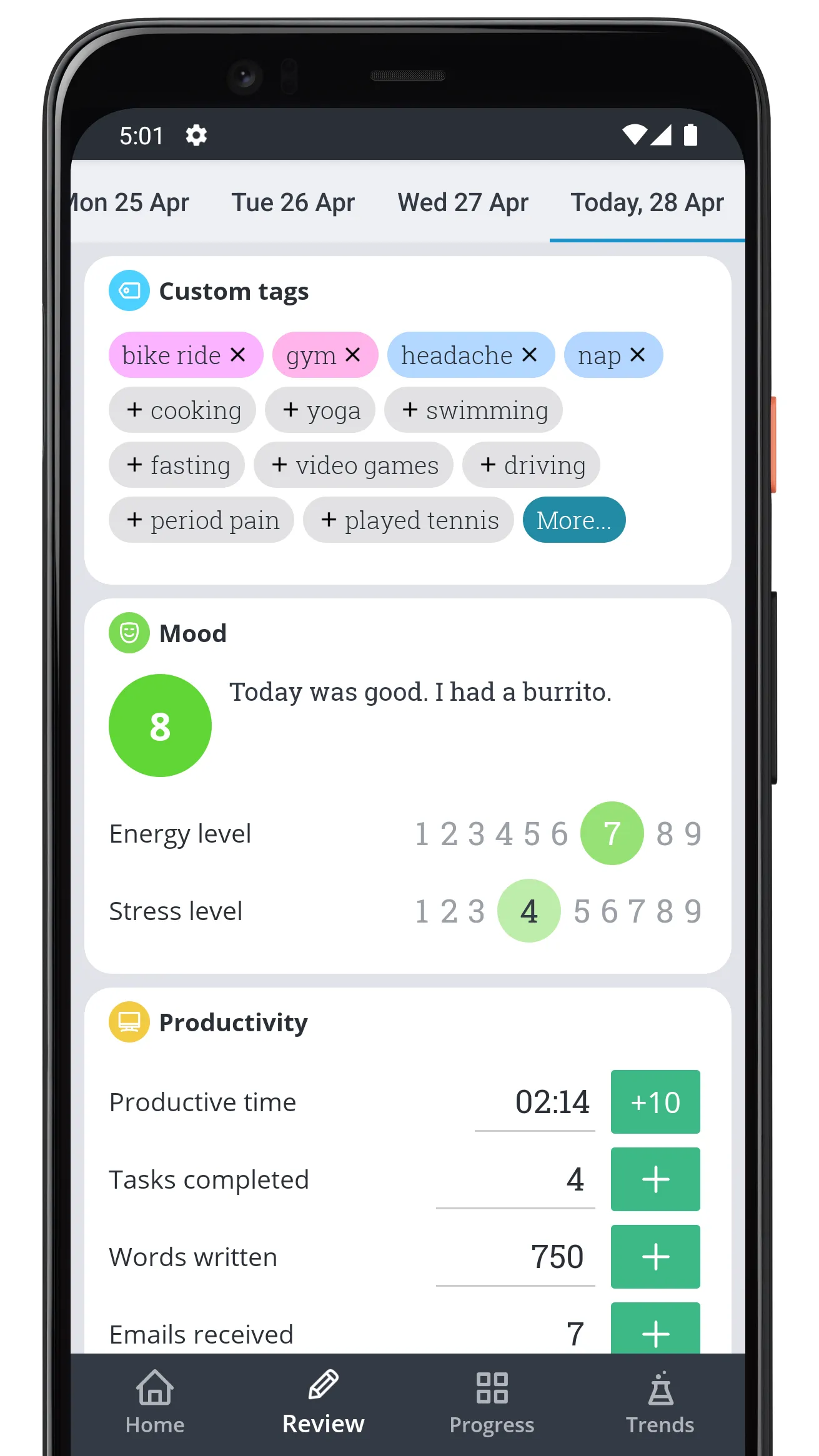 Exist: track everything | Indus Appstore | Screenshot