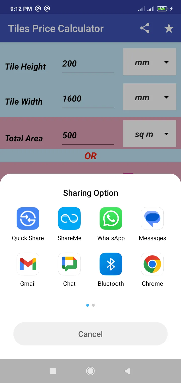 Tiles Price Calculator | Indus Appstore | Screenshot