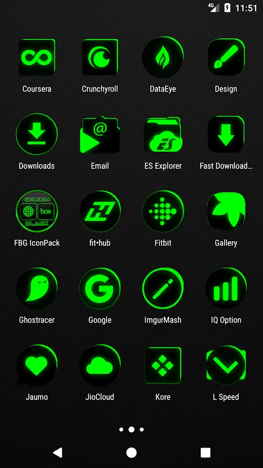 Flat Black and Green IconPack | Indus Appstore | Screenshot