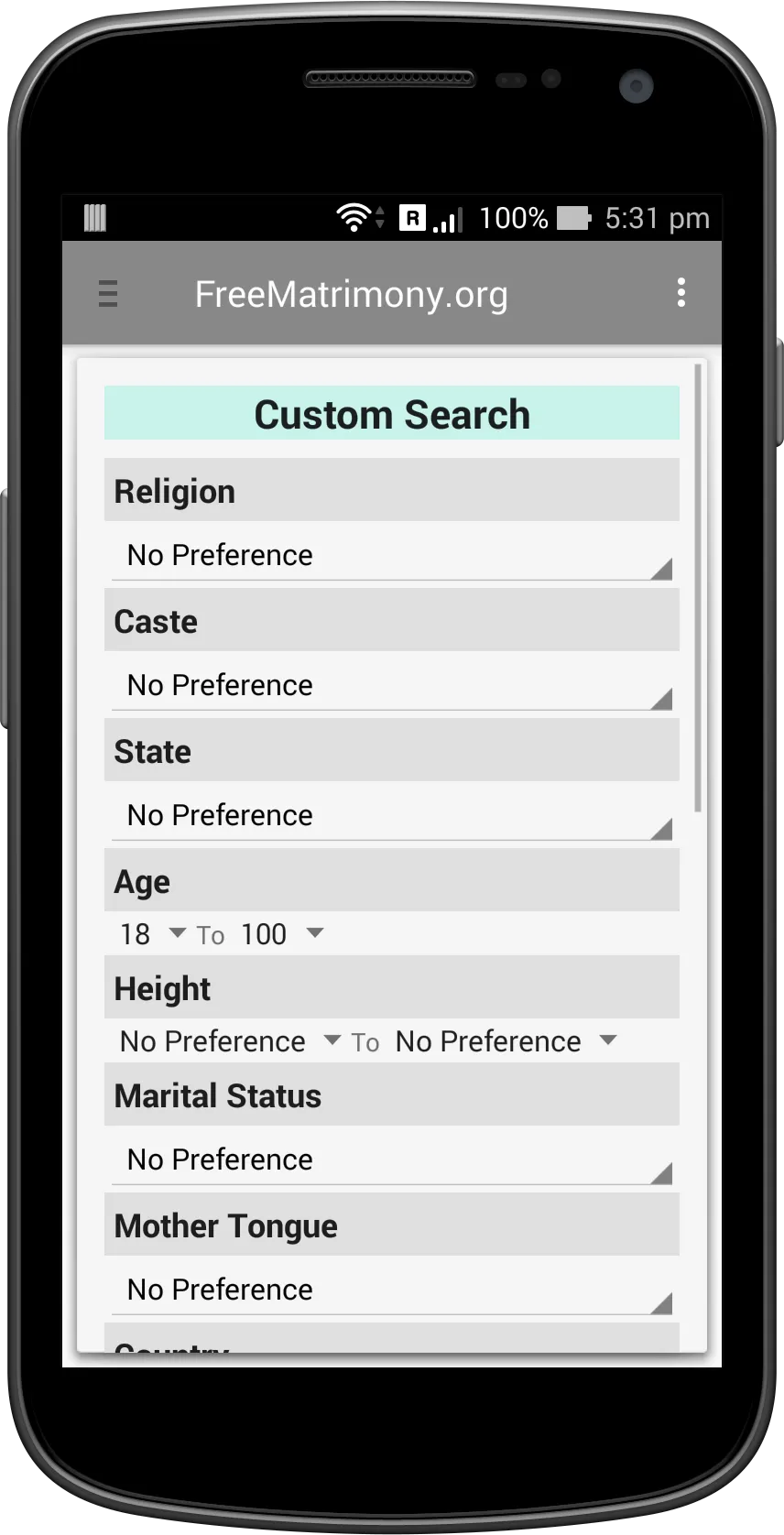 FreeMatrimony.org | Indus Appstore | Screenshot