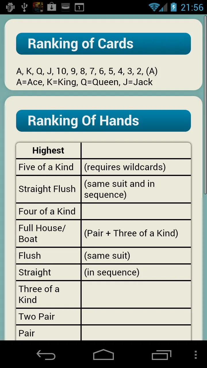 Poker Rules Quikies | Indus Appstore | Screenshot